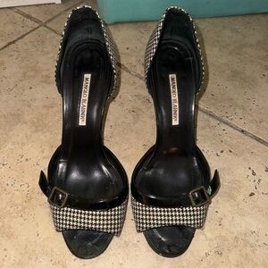 Black/ Checkered Pattern Manolo Blahnik Heels
